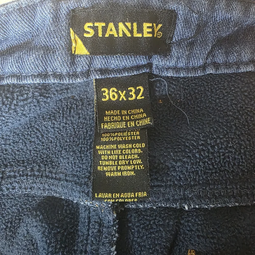 Stanley Workwear Men's 36x32 Fleece Lined Insulated Jeans Blue Denim Work Wear